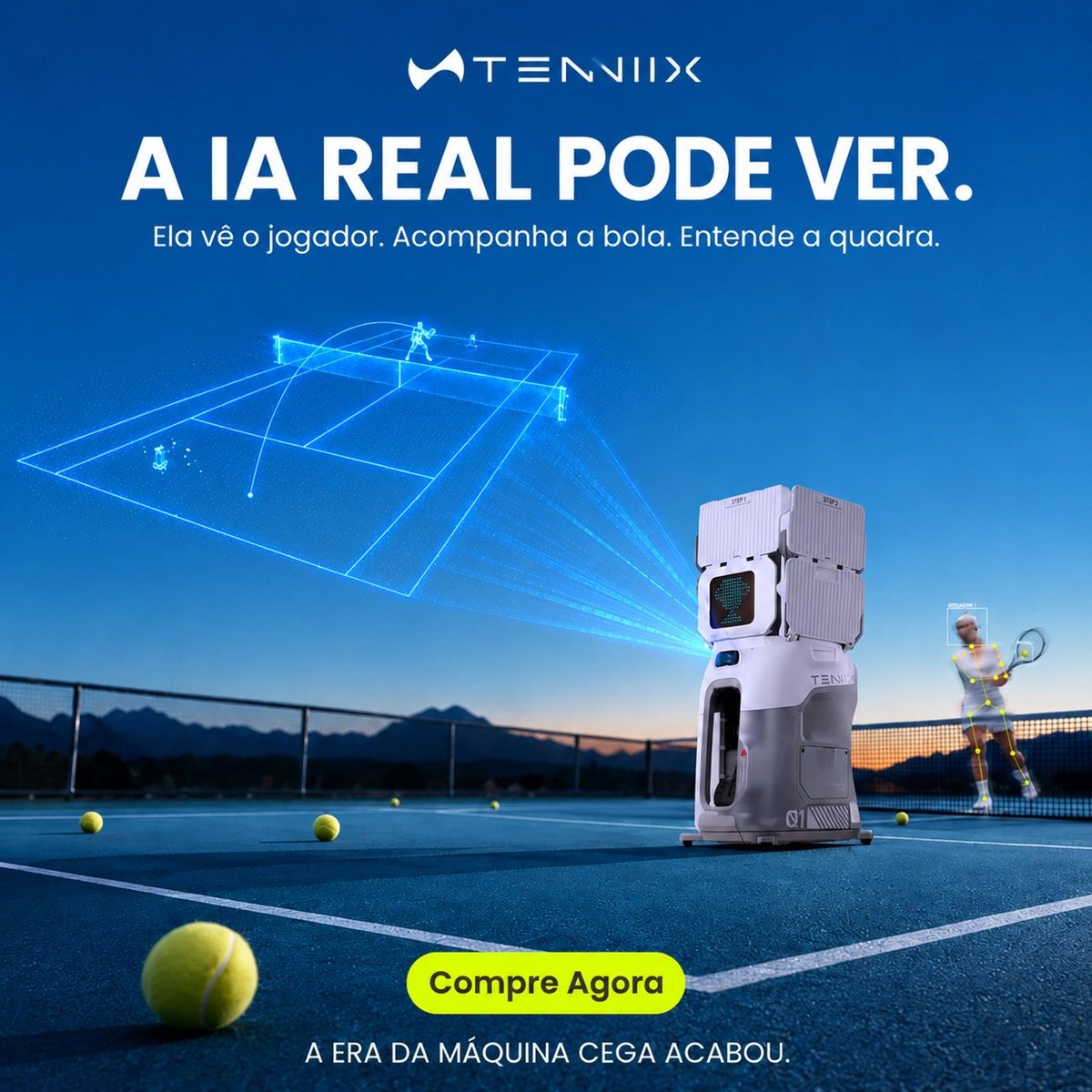 Tenniix Pro robô de tênis com IA — campanha oficial CES 2026